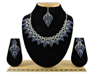 Blue designer function wear ad necklace set 1