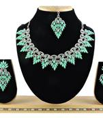 Green designer function wear ad necklace set