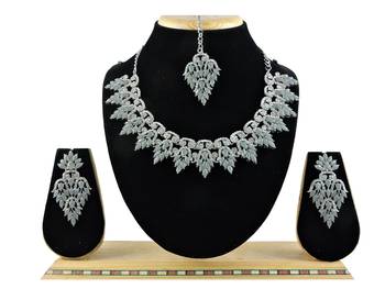 Grey designer function wear ad necklace set 1