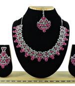Red designer function wear ad necklace set