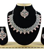 Orange designer function wear ad necklace set