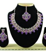 Purple designer function wear ad necklace set