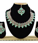 Green designer function wear ad necklace set