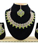 Green designer function wear ad necklace set