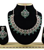 Green designer function wear ad necklace set