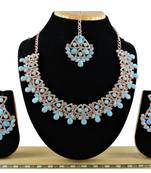 Turquoise designer function wear ad necklace set