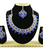 Blue designer function wear ad necklace set