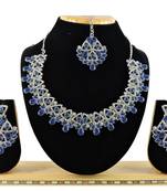 Blue designer function wear ad necklace set