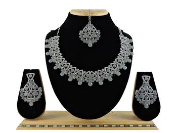 Grey designer function wear ad necklace set 1