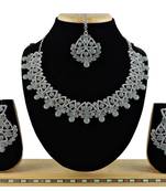 Grey designer function wear ad necklace set