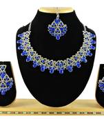 Blue designer function wear ad necklace set