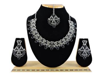 Black designer function wear ad necklace set 1