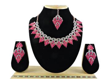Red designer function wear ad necklace set 1