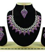 Purple designer function wear ad necklace set