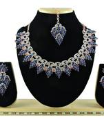Blue designer function wear ad necklace set
