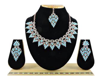 Turquoise designer function wear ad necklace set 1