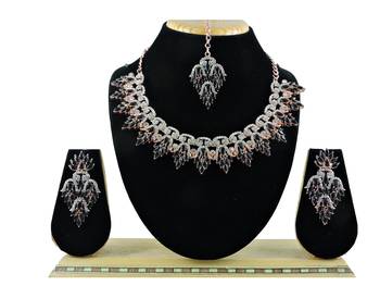 Black designer function wear ad necklace set 1