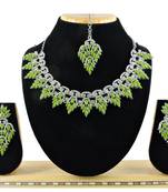 Green designer function wear ad necklace set