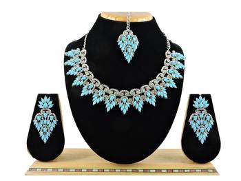 Turquoise designer function wear ad necklace set 1