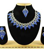 Blue designer function wear ad necklace set