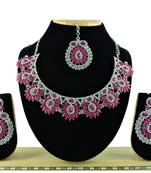 Red designer function wear ad necklace set