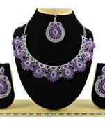 Purple designer function wear ad necklace set