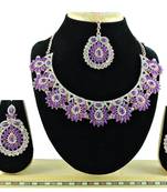 Purple designer function wear ad necklace set