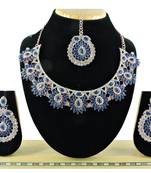 Blue designer function wear ad necklace set