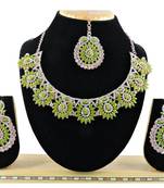 Green designer function wear ad necklace set