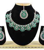 Green designer function wear ad necklace set