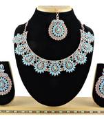 Turquoise designer function wear ad necklace set