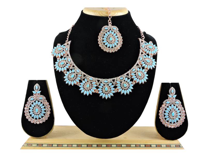 Turquoise designer function wear ad necklace set