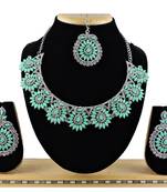 Green designer function wear ad necklace set