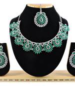 Green designer function wear ad necklace set