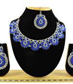 Blue designer function wear ad necklace set