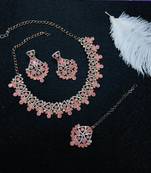 Purple designer function wear ad necklace set