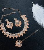 Orange designer function wear ad necklace set