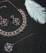 Blue designer function wear ad necklace set