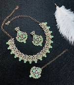 Green designer function wear ad necklace set