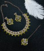 Green designer function wear ad necklace set