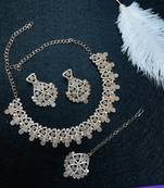 Grey designer function wear ad necklace set