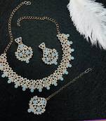 Turquoise designer function wear ad necklace set