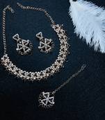 Black designer function wear ad necklace set