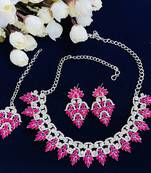 Red designer function wear ad necklace set