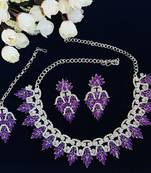 Purple designer function wear ad necklace set