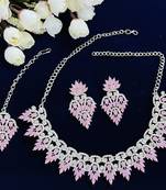Pink designer function wear ad necklace set