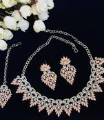 Orange designer function wear ad necklace set