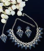 Blue designer function wear ad necklace set