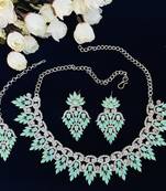Green designer function wear ad necklace set