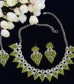 Green designer function wear ad necklace set